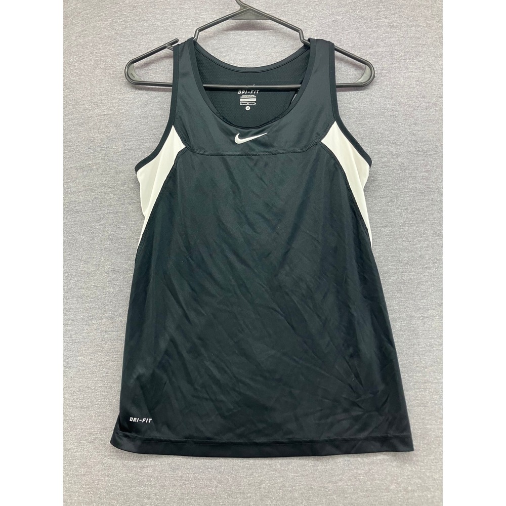 Nike‎ Dri Fit Black White Racerback Athletic Tank Top Women's Medium